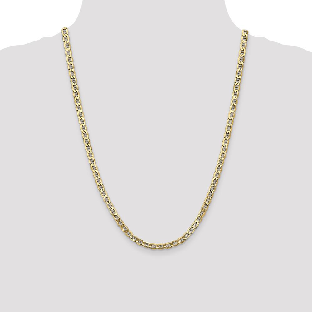 14K Yellow Gold 24" Semi-Solid Anchor Chain - 4.75mm Width with Lobster Clasp by Oro Pregiato