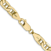 14K Yellow Gold 24" Semi-Solid Anchor Chain Necklace with Lobster Clasp - 5.5mm Width by Oro Pregiato
