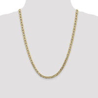 14K Yellow Gold 24" Semi-Solid Anchor Chain Necklace with Lobster Clasp - 5.5mm Width by Oro Pregiato