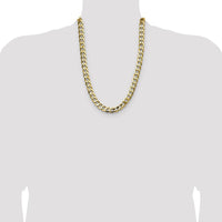 14K Yellow Gold 24" Semi-Solid Curb Chain Necklace - 11.3mm Wide by Oro Pregiato