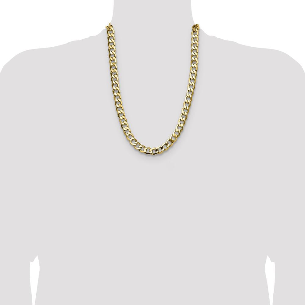 14K Yellow Gold 24" Semi-Solid Curb Chain Necklace - 11.3mm Wide by Oro Pregiato