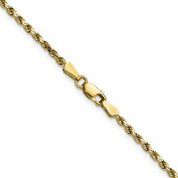 14K Yellow Gold 24" Semi-Solid Diamond-Cut Rope Chain - 2.25mm Width with Lobster Clasp by Oro Pregiato