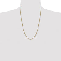 14K Yellow Gold 24" Semi-Solid Diamond-Cut Rope Chain - 2.25mm Width with Lobster Clasp by Oro Pregiato