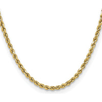 14K Yellow Gold 24" Semi-Solid Diamond-Cut Rope Chain with Lobster Clasp - 3.5mm Width by Oro Pregiato