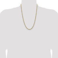 14K Yellow Gold 24" Semi-Solid Diamond-Cut Rope Chain with Lobster Clasp - 3.5mm Width by Oro Pregiato