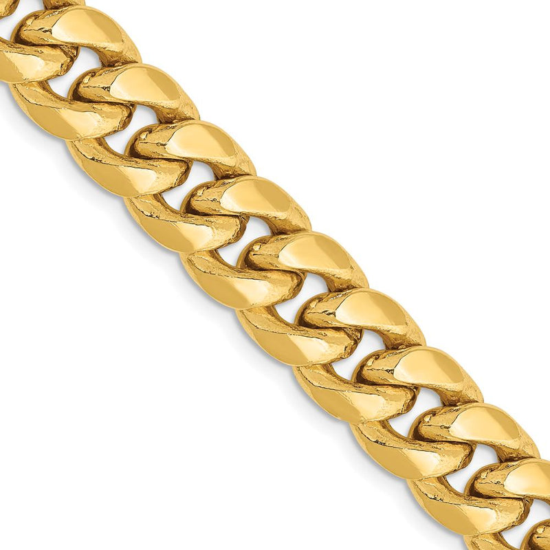 14K Yellow Gold 24" Semi-Solid Miami Cuban Chain - 9.3mm Width by Oro Pregiato