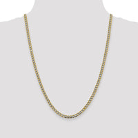 14K Yellow Gold 24" Semi-Solid Rhodium Pavé Curb Chain Necklace - 4.3mm by Oro Pregiato