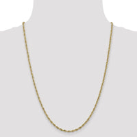14K Yellow Gold 24" Semi-Solid Rope Chain Necklace - 2.8mm Width by Oro Pregiato