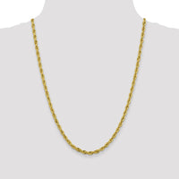 14K Yellow Gold 24" Semi-Solid Rope Chain Necklace - 4.25mm Width by Oro Pregiato