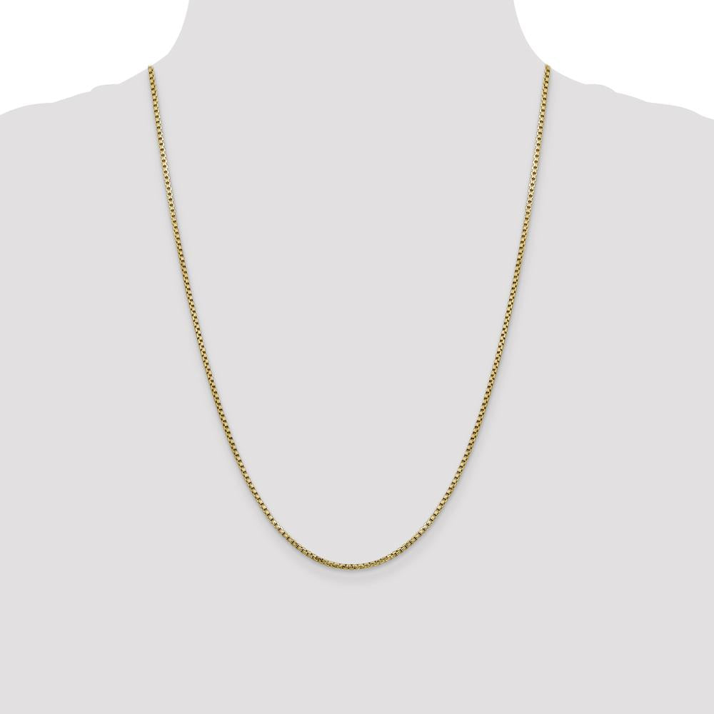 14K Yellow Gold 24" Semi-Solid Round Box Chain with Lobster Clasp - 1.75mm by Oro Pregiato