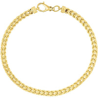 14K Yellow Gold 24" Semi-Solid Square Franco Chain - 4.4mm Width by Orozza Fine Jewelry