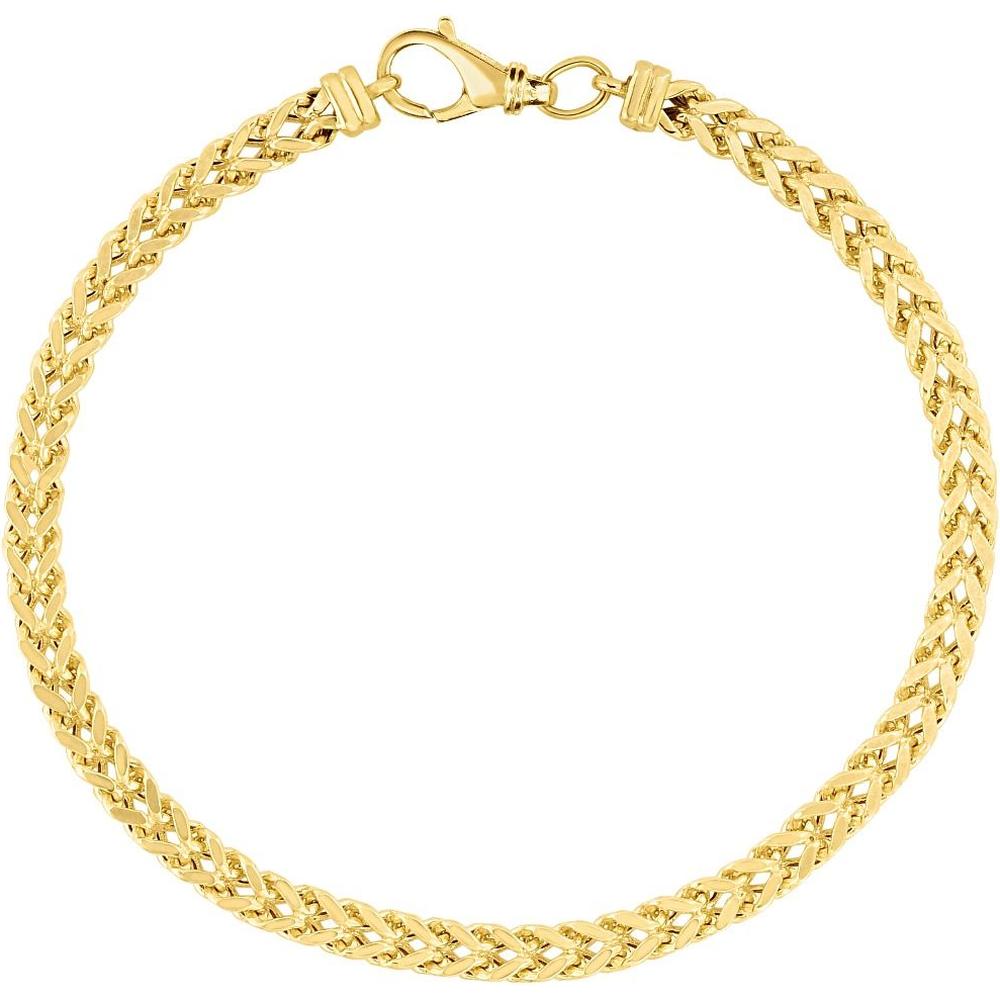 14K Yellow Gold 24" Semi-Solid Square Franco Chain - 4.4mm Width by Orozza Fine Jewelry