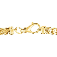 14K Yellow Gold 24" Semi-Solid Square Franco Chain - 4.4mm Width by Orozza Fine Jewelry