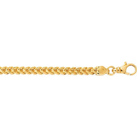 14K Yellow Gold 24" Semi-Solid Square Franco Chain - 4.4mm Width by Orozza Fine Jewelry
