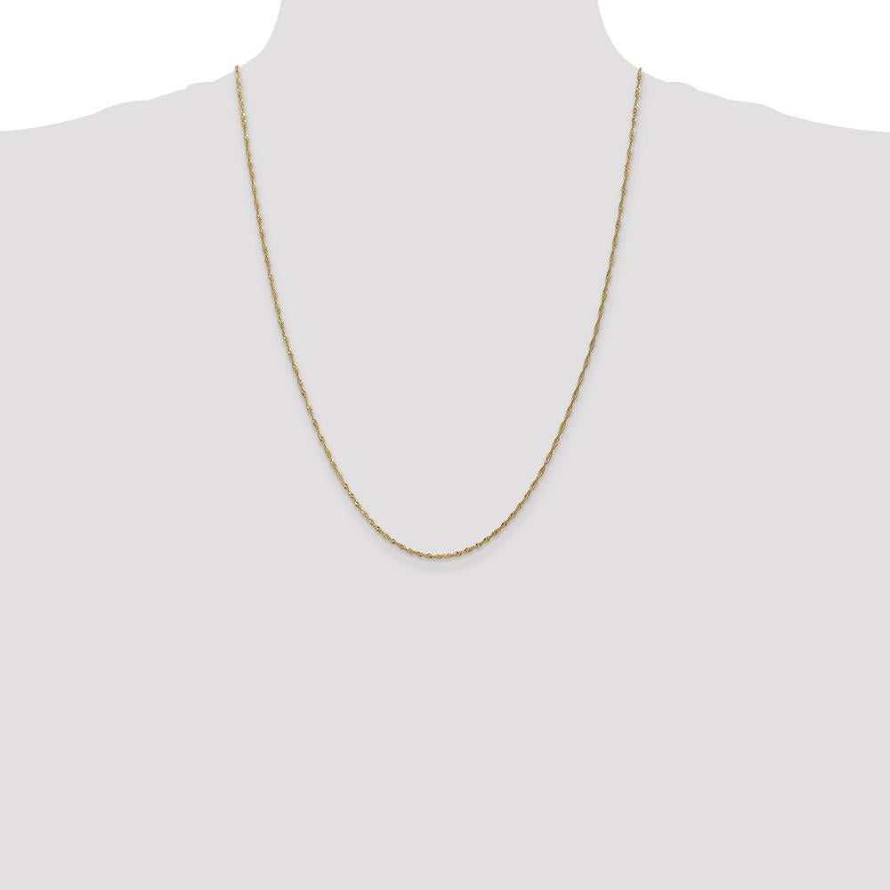 14K Yellow Gold 24" Singapore Chain with Polished Finish - 1.4mm Width by Oro Pregiato