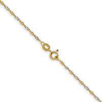 14K Yellow Gold 24" Singapore Chain with Rhodium Accents - 1.4mm Width by Oro Pregiato