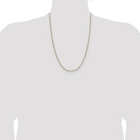 14K Yellow Gold 24" Singapore Chain with Rhodium Accents - 1.4mm Width by Oro Pregiato