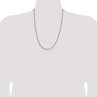 14K Yellow Gold 24" Singapore Chain with Rhodium Accents - 1.9mm Width by Oro Pregiato