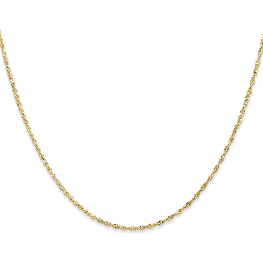 14K Yellow Gold 24" Singapore Chain with Spring Ring Clasp - 1.10mm Width by Oro Pregiato