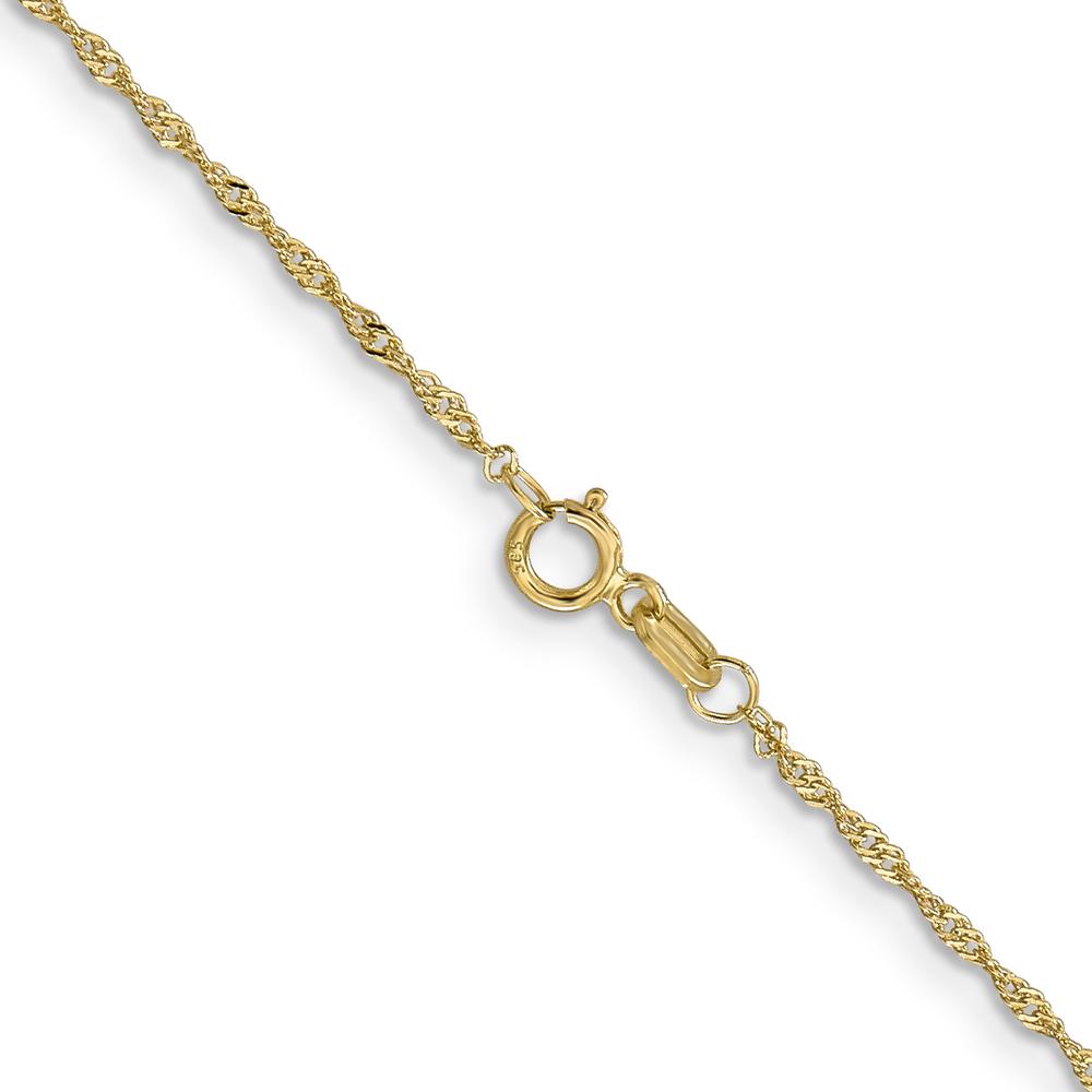 14K Yellow Gold 24" Singapore Chain with Spring Ring Clasp - 1.10mm Width by Oro Pregiato