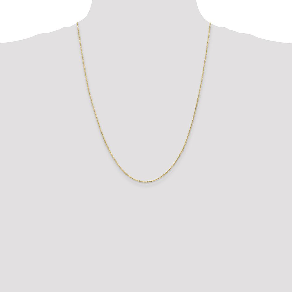 14K Yellow Gold 24" Singapore Chain with Spring Ring Clasp - 1.10mm Width by Oro Pregiato