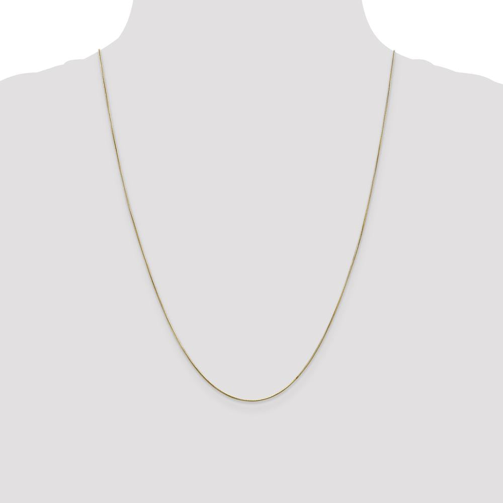 14K Yellow Gold 24" Snake Chain Necklace - 0.65mm Width by 0