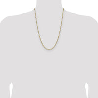 14K Yellow Gold 24" Solid Beveled Paperclip Chain Necklace by Oro Pregiato