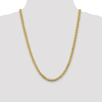 14K Yellow Gold 24" Solid Miami Cuban Link Chain Necklace - 5.5mm Width by Oro Pregiato