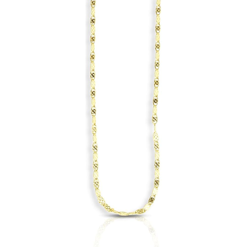 14K Yellow Gold 24" Sparkle Valentino Chain with Diamond-Cut Finish by Orozza Fine Jewelry