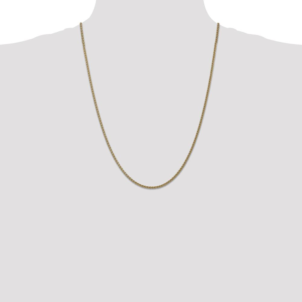 14K Yellow Gold 24" Spiga Chain Necklace - 1.05mm Width by Oro Pregiato