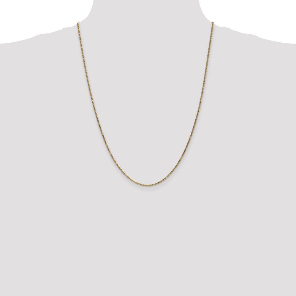 14K Yellow Gold 24" Spiga Chain Necklace - 1.7mm Width, Lobster Clasp by Oro Pregiato