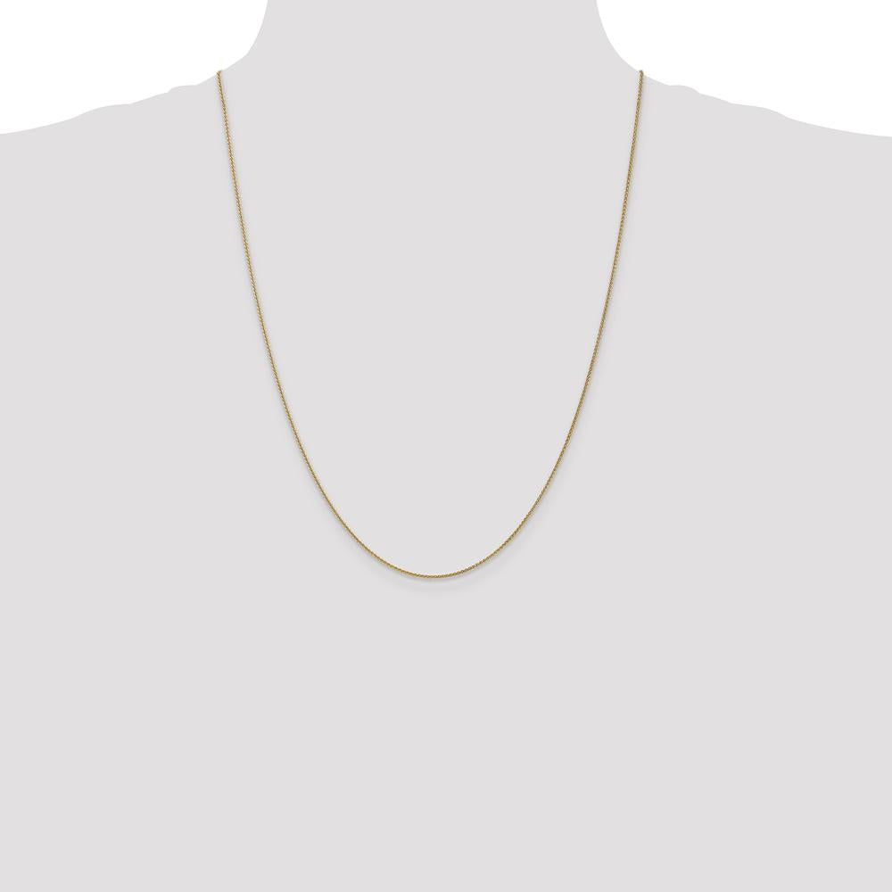 14K Yellow Gold 24" Spiga Chain Necklace with Lobster Clasp - Elegant Wheat Design by Oro Pregiato