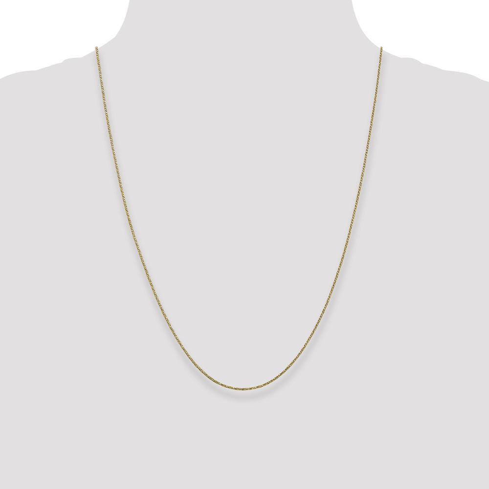 14K Yellow Gold 24" Twisted Box Chain Necklace - 0.95mm Width, Lobster Clasp by 0