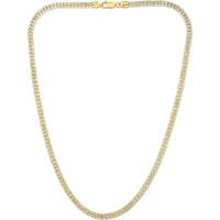 14K Yellow Gold 24" Two-Tone Diamond-Cut Fancy Ice Chain Necklace by Orozza Fine Jewelry