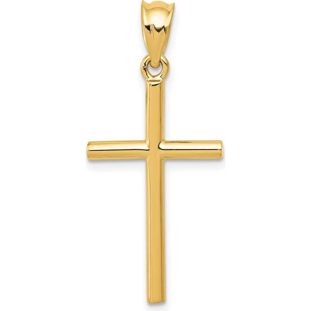 14K Yellow Gold 25mm Cross Pendant with 3D Detail by Oro Pregiato