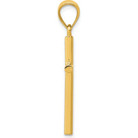 14K Yellow Gold 25mm Cross Pendant with 3D Detail by Oro Pregiato