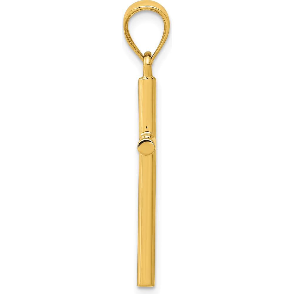 14K Yellow Gold 25mm Cross Pendant with 3D Detail by Oro Pregiato
