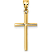 14K Yellow Gold 25mm Cross Pendant with 3D Detail by Oro Pregiato