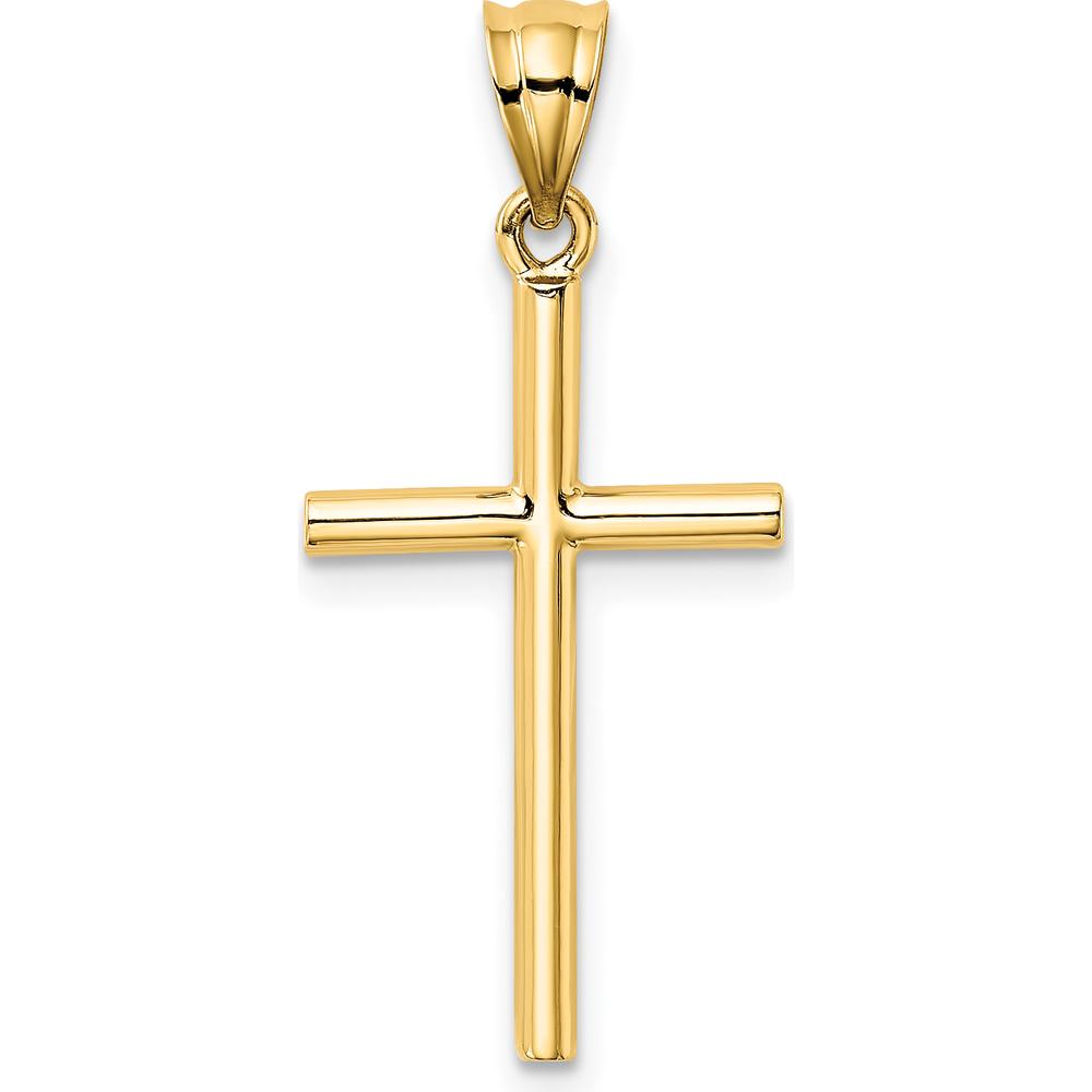 14K Yellow Gold 25mm Cross Pendant with 3D Detail by Oro Pregiato