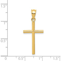 14K Yellow Gold 25mm Cross Pendant with 3D Detail by Oro Pregiato