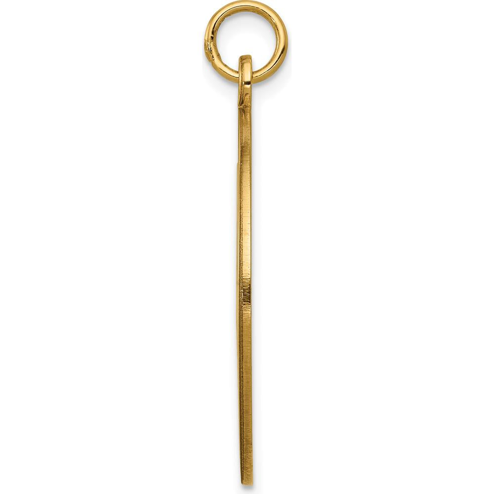 14K Yellow Gold 25mm Round Medical Alert Pendant - Polished Textured Finish by Oro Pregiato