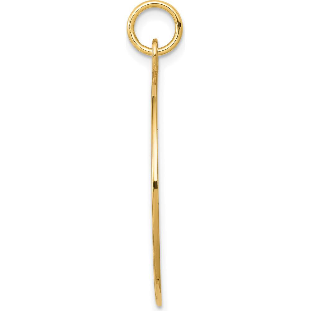 14K Yellow Gold 25mm Round Red Enameled Medical Alert Pendant - Polished Finish by Oro Pregiato