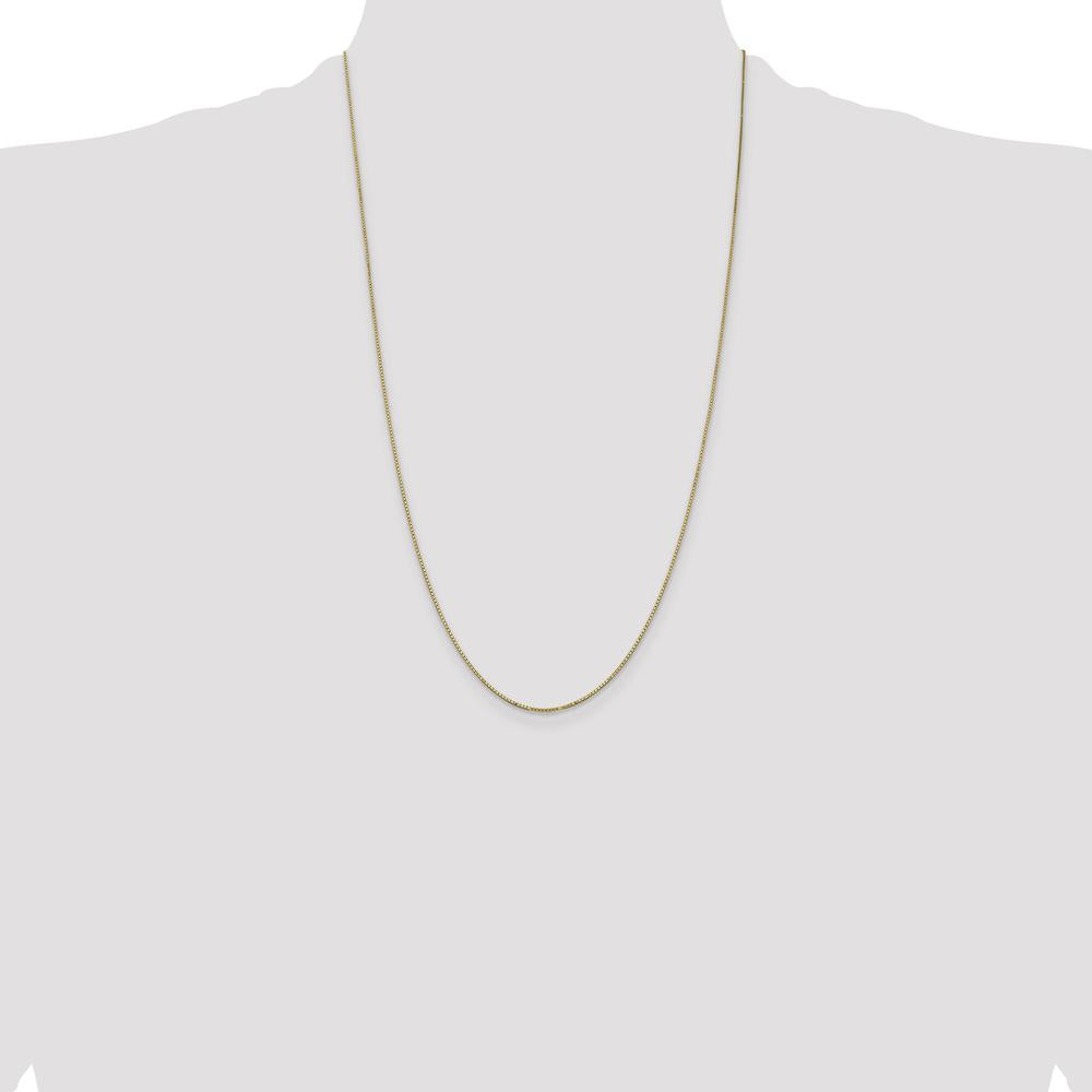 14K Yellow Gold 26" 0.9mm Box Chain Necklace with Spring Ring Clasp by Oro Pregiato