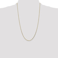 14K Yellow Gold 26" 1.4mm Diamond-Cut Round Open Link Cable Chain with Lobster Clasp by Oro Pregiato