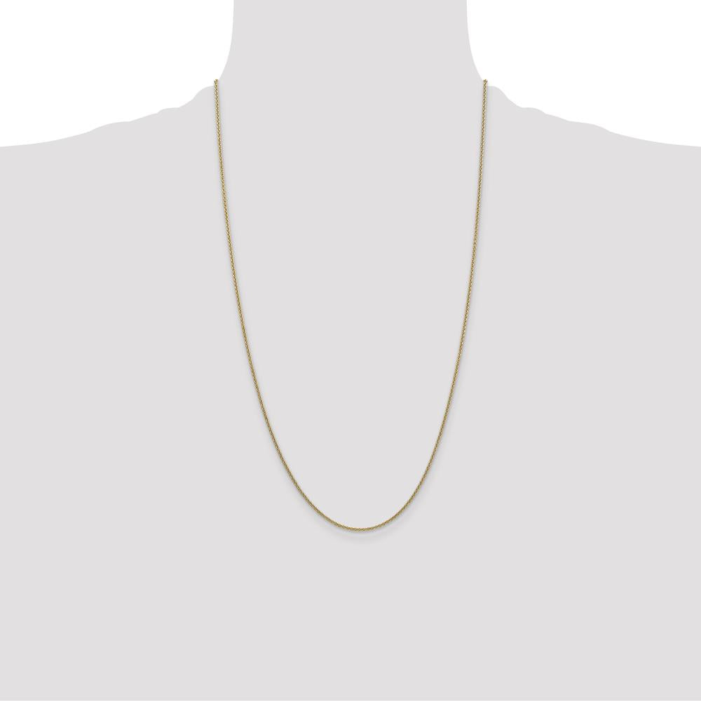 14K Yellow Gold 26" 1.4mm Round Open Link Cable Chain Necklace with Lobster Clasp by Oro Pregiato