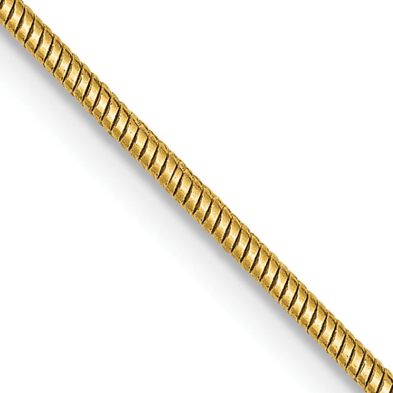 14K Yellow Gold 26" 1.4mm Round Snake Chain with Lobster Clasp by 0