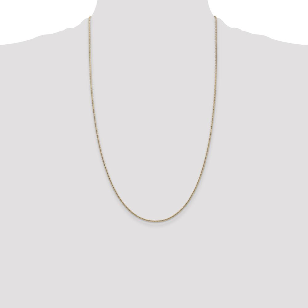 14K Yellow Gold 26" 1.4mm Round Snake Chain with Lobster Clasp by 0