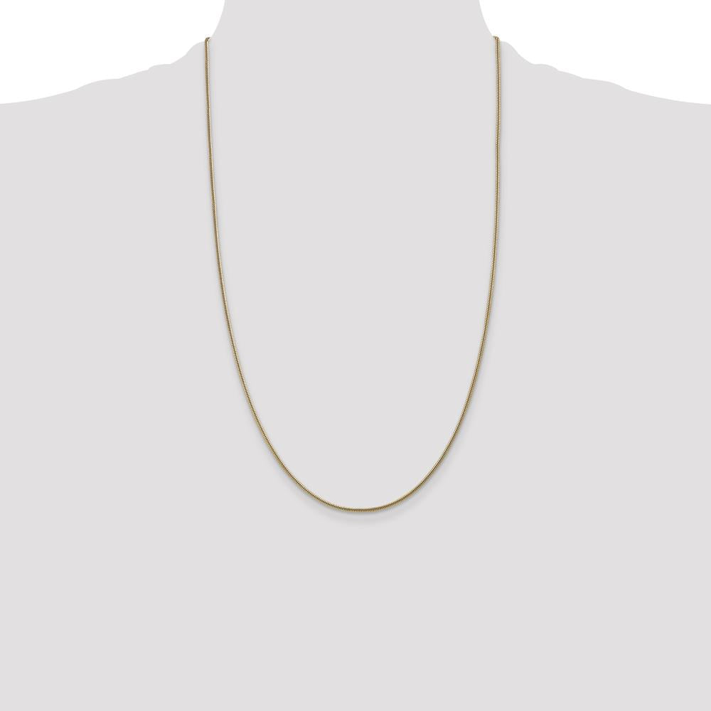 14K Yellow Gold 26" 1.6mm Round Snake Chain with Lobster Clasp by 0