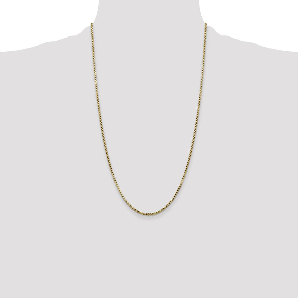 14K Yellow Gold 26" 1.75mm Box Chain Necklace with Lobster Clasp by Oro Pregiato