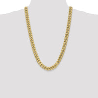 14K Yellow Gold 26" 11mm Semi-Solid Miami Cuban Chain with Lobster Clasp by Oro Pregiato